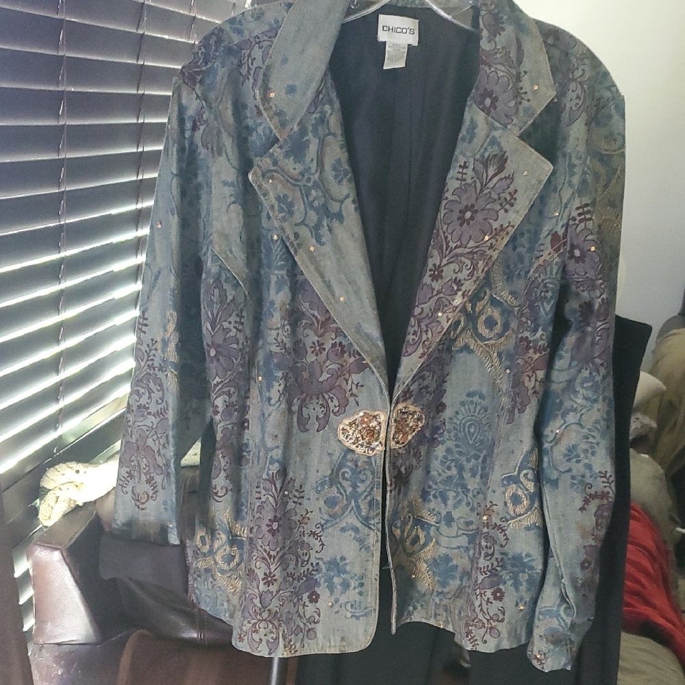 Chico's Blue and Purple Women's Jacket